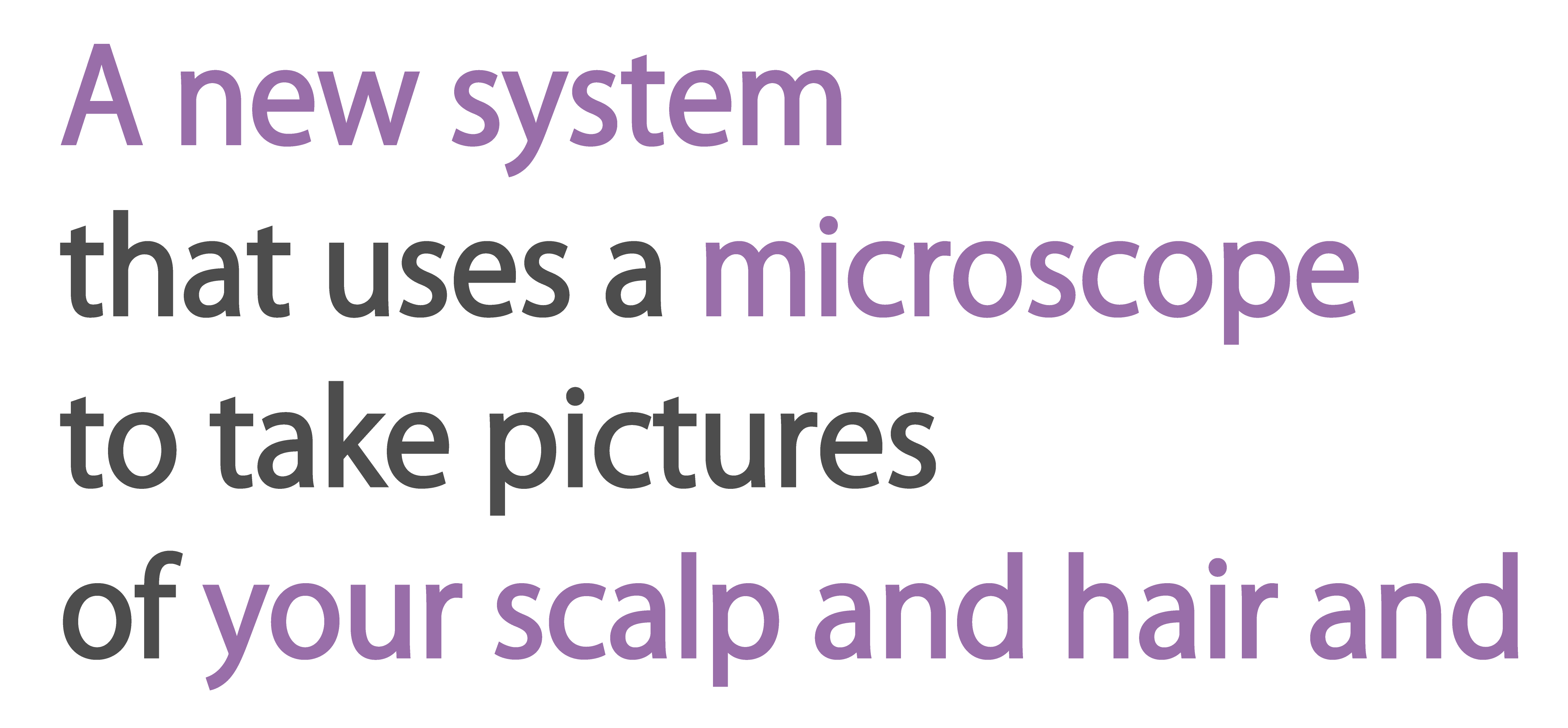 A new system that uses a microscope to take pictures of your scalp and hair and